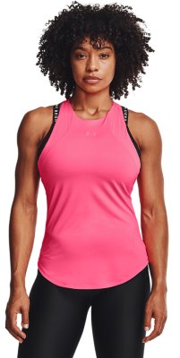 Under Armour Womens Ua HeatGear Racer Sleeveless Tight-Fit Womens Vest with Soft Feel Sleek Womens Sleeveless T-Shirt with Graphic Design